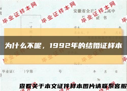 为什么不呢，1992年的结婚证样本缩略图