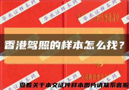 香港驾照的样本怎么找？缩略图