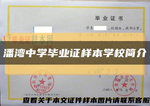 潘湾中学毕业证样本学校简介缩略图