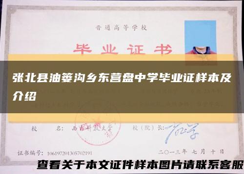张北县油篓沟乡东营盘中学毕业证样本及介绍缩略图