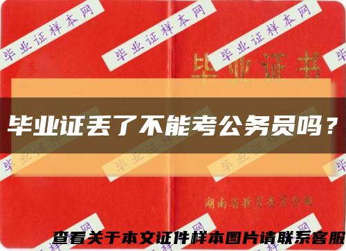 毕业证丢了不能考公务员吗？缩略图