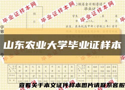 山东农业大学毕业证样本缩略图