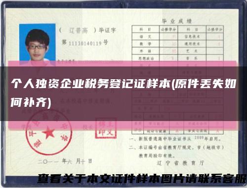 个人独资企业税务登记证样本(原件丢失如何补齐)缩略图