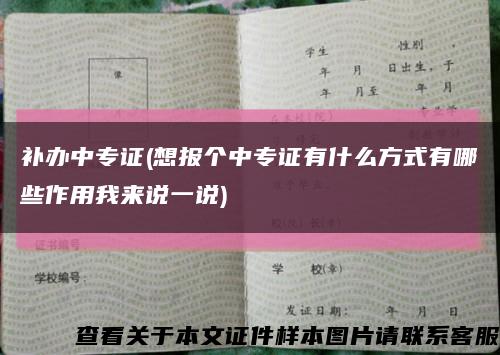 补办中专证(想报个中专证有什么方式有哪些作用我来说一说)缩略图