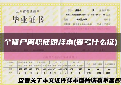 个体户离职证明样本(要考什么证)缩略图