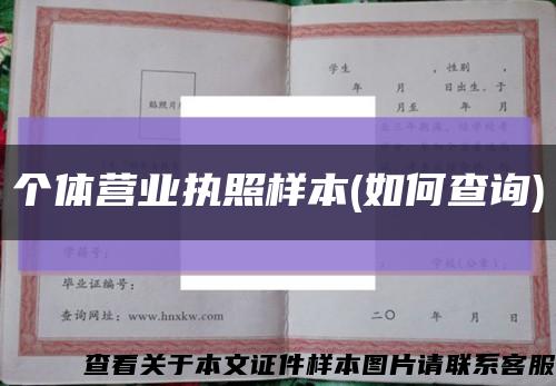 个体营业执照样本(如何查询)缩略图