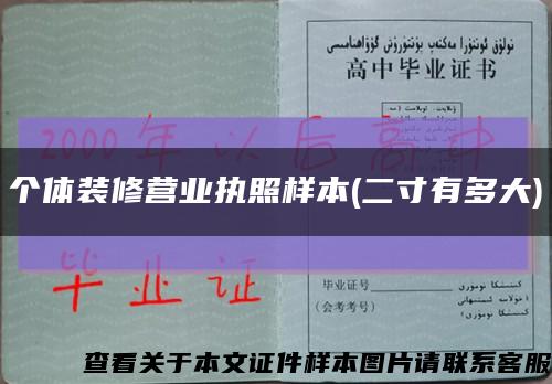 个体装修营业执照样本(二寸有多大)缩略图