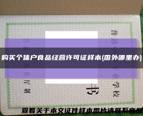 购买个体户食品经营许可证样本(国外哪里办)缩略图