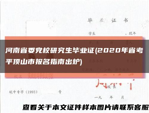 河南省委党校研究生毕业证(2020年省考平顶山市报名指南出炉)缩略图