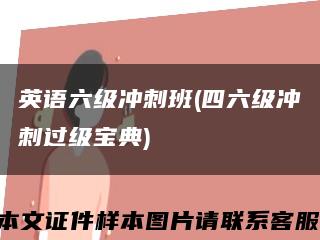 英语六级冲刺班(四六级冲刺过级宝典)缩略图