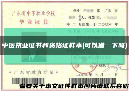 中医执业证书和资格证样本(可以借一下吗)缩略图