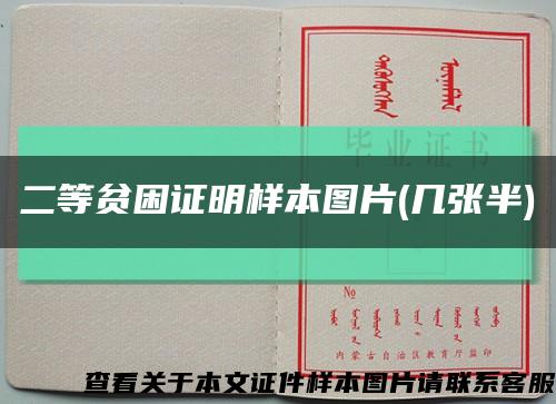 二等贫困证明样本图片(几张半)缩略图