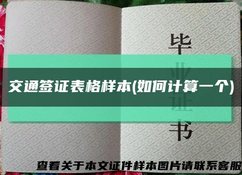 交通签证表格样本(如何计算一个)缩略图