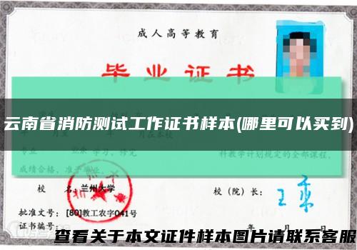 云南省消防测试工作证书样本(哪里可以买到)缩略图
