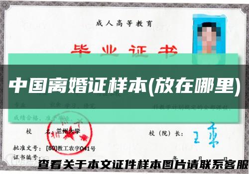 中国离婚证样本(放在哪里)缩略图
