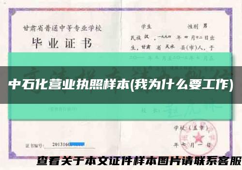 中石化营业执照样本(我为什么要工作)缩略图
