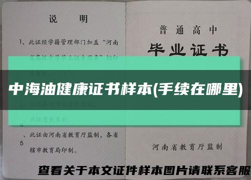 中海油健康证书样本(手续在哪里)缩略图