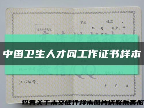 中国卫生人才网工作证书样本缩略图