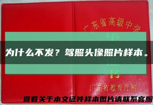 为什么不发？驾照头像照片样本。缩略图