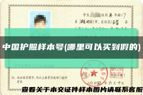 中国护照样本号(哪里可以买到假的)缩略图