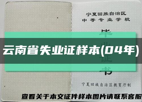 云南省失业证样本(04年)缩略图