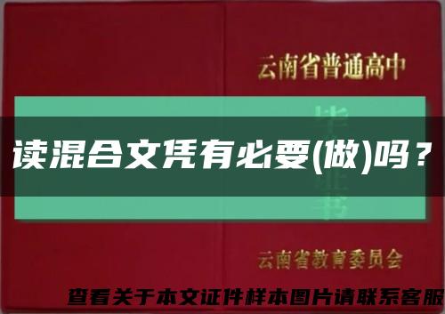读混合文凭有必要(做)吗？缩略图