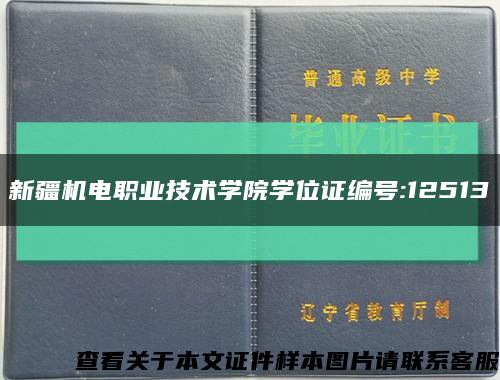 新疆机电职业技术学院学位证编号:12513缩略图