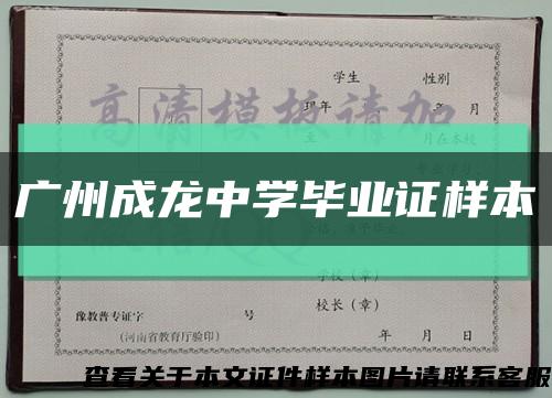 广州成龙中学毕业证样本缩略图
