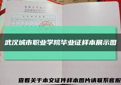 武汉城市职业学院毕业证样本展示图缩略图