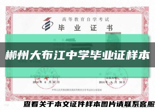 郴州大布江中学毕业证样本缩略图