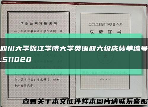 四川大学锦江学院大学英语四六级成绩单编号:511020缩略图