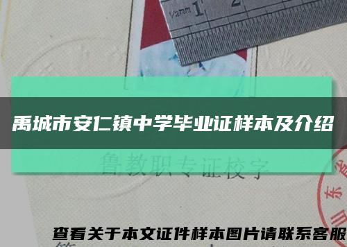 禹城市安仁镇中学毕业证样本及介绍缩略图