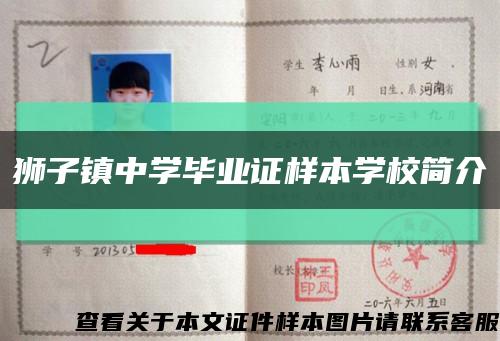 狮子镇中学毕业证样本学校简介缩略图