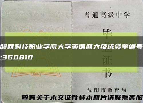 赣西科技职业学院大学英语四六级成绩单编号:360810缩略图