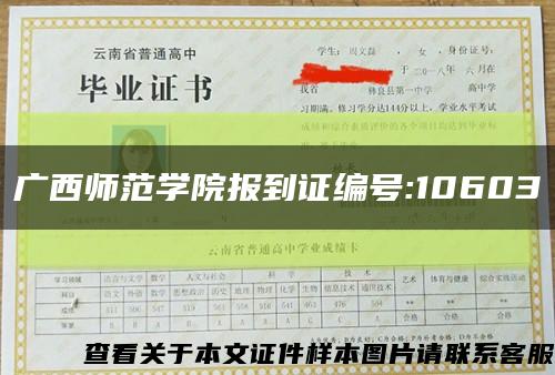 广西师范学院报到证编号:10603缩略图