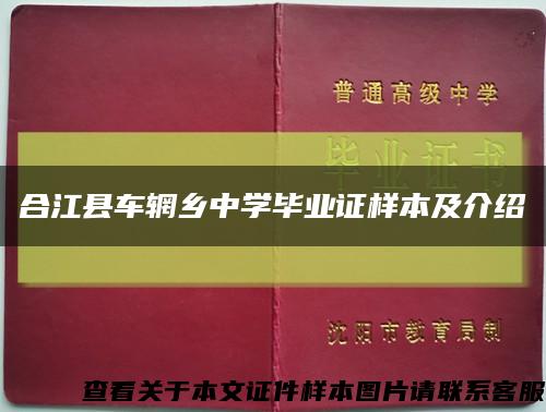 合江县车辋乡中学毕业证样本及介绍缩略图
