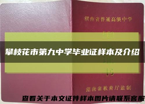 攀枝花市第九中学毕业证样本及介绍缩略图