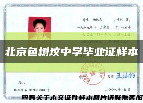 北京色树坟中学毕业证样本缩略图
