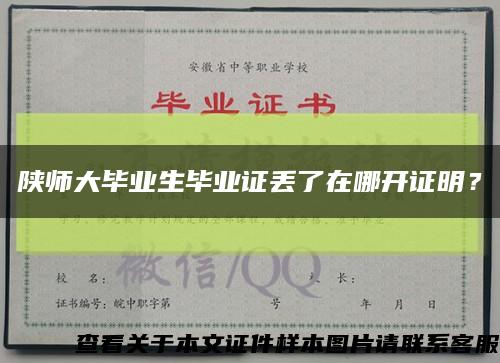 陕师大毕业生毕业证丢了在哪开证明？缩略图