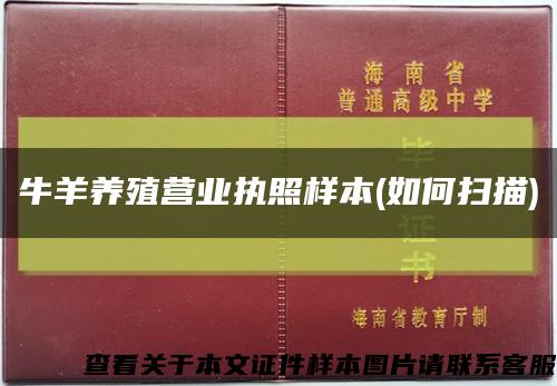 牛羊养殖营业执照样本(如何扫描)缩略图