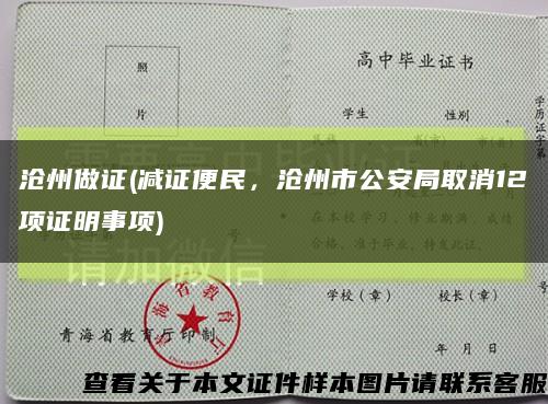 沧州做证(减证便民，沧州市公安局取消12项证明事项)缩略图