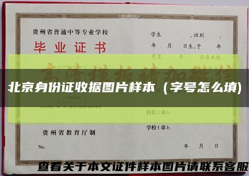 北京身份证收据图片样本（字号怎么填)缩略图