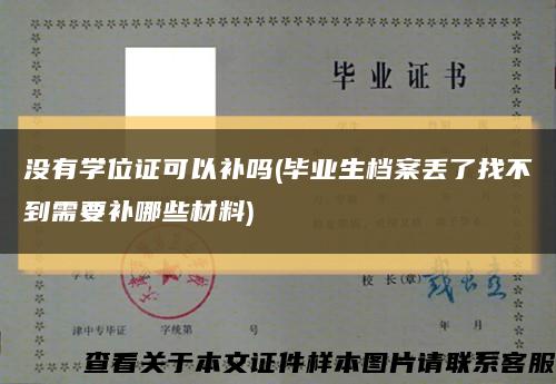 没有学位证可以补吗(毕业生档案丢了找不到需要补哪些材料)缩略图