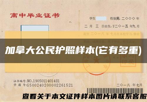 加拿大公民护照样本(它有多重)缩略图
