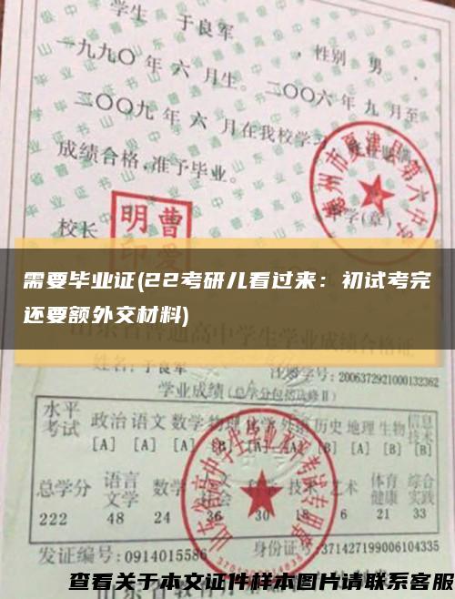 需要毕业证(22考研儿看过来：初试考完还要额外交材料)缩略图