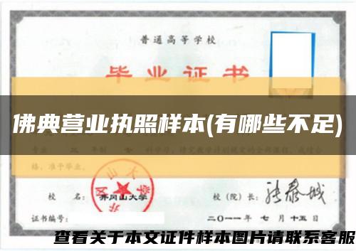 佛典营业执照样本(有哪些不足)缩略图