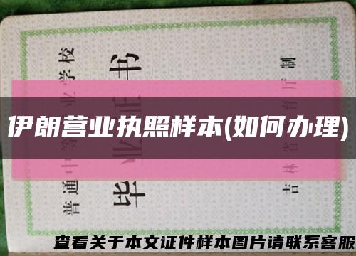 伊朗营业执照样本(如何办理)缩略图