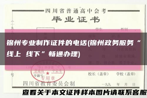 锦州专业制作证件的电话(锦州政务服务“线上 线下”畅通办理)缩略图