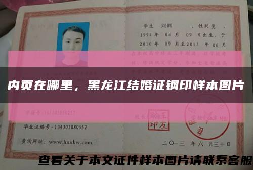内页在哪里，黑龙江结婚证钢印样本图片缩略图