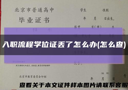 入职流程学位证丢了怎么办(怎么查)缩略图